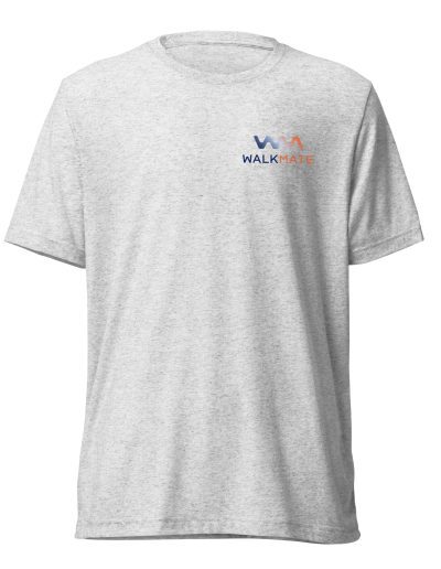 WalkMate mens t-shirt grey marle front colour logo